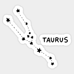 Zodiac Sign - Taurus Black Sticker